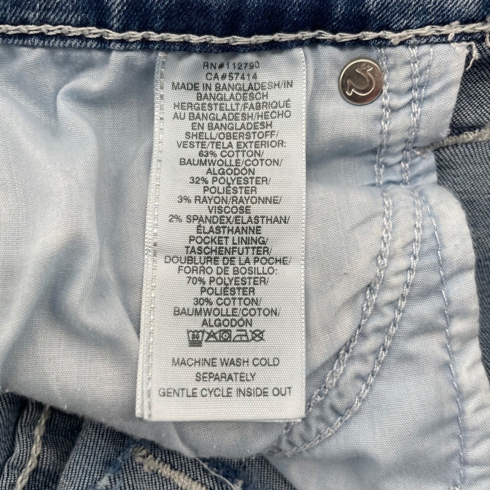 True Religion Jeans Women 27 Blue Becca Mid Rise Bootcut Horseshoe Flap Pocket - Picture 11 of 14